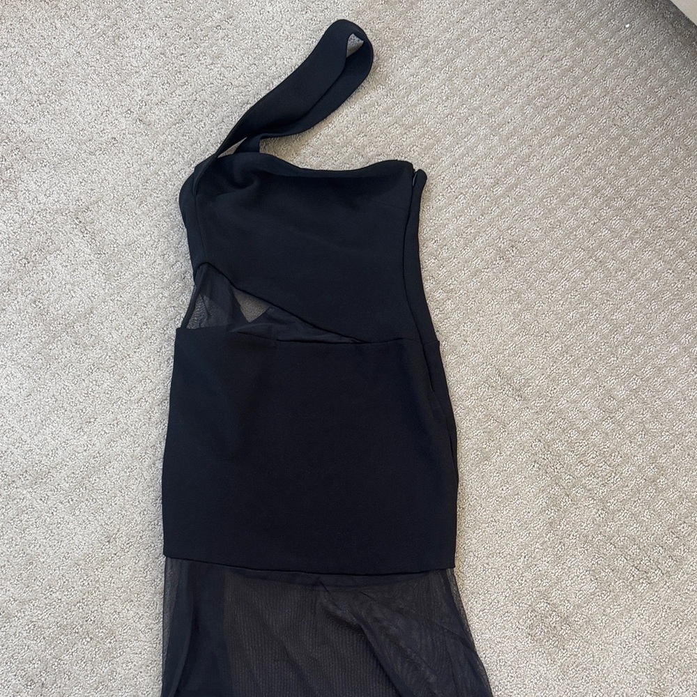 Meshki Vashti Elegant Black One-Shoulder Dress